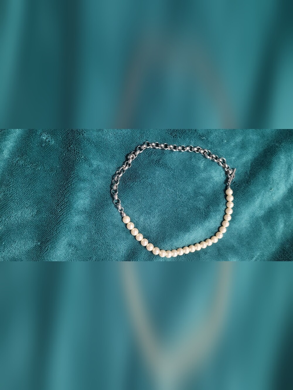 FOSSIL Pearl and Silver Chain Mixed Strand Necklace - Cream Pearls